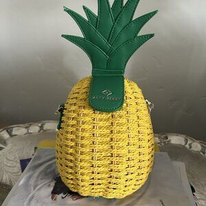 Katy Perry Pineapple Novelty Shoulder Bag Yellow Green Studded Strap Accent